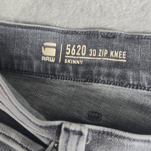 G-Star Raw Jeans Mens 31x 30 5620 3D Zip Knee Skinny Light Wash - Picture 4 of 11